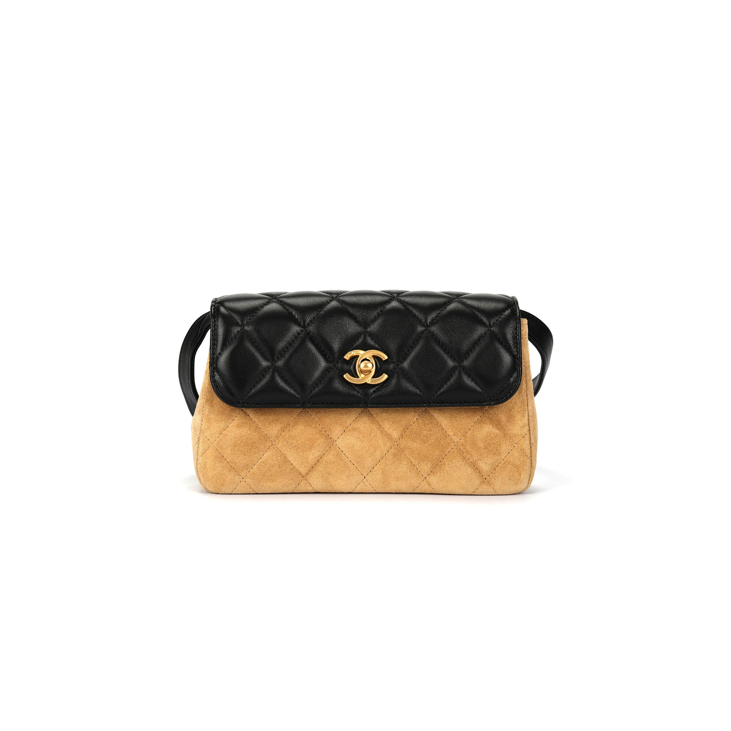 CHANEL BLACK SUEDE FLAP CROSSBODY BAG AP4677 (19.5*11.5*5cm)